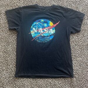 Black Nasa Tee 100% Cotton